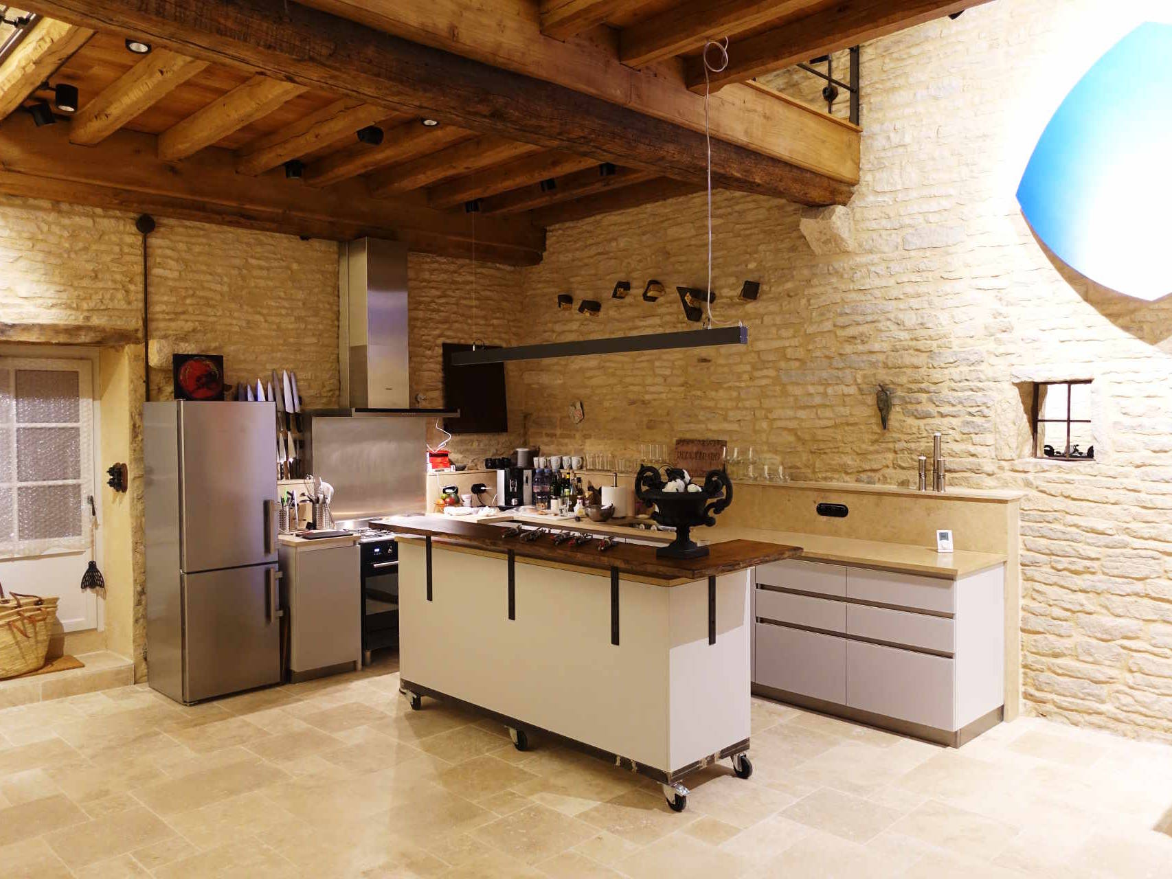 15th century barn conversion view of kitchen