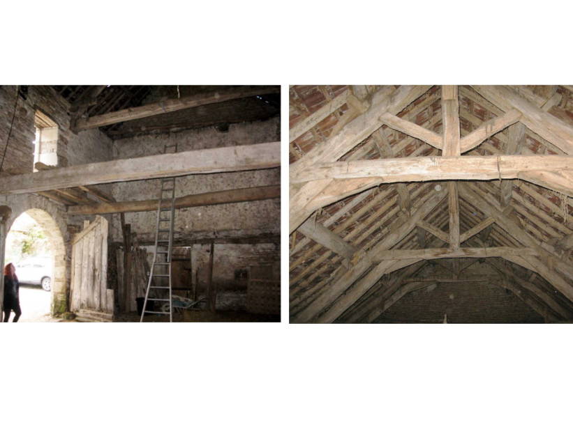 15th century barn conversion and renovation, original interior prior to renovation
