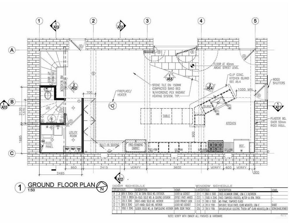 15th century barn conversion and renovation first floor plan drawing