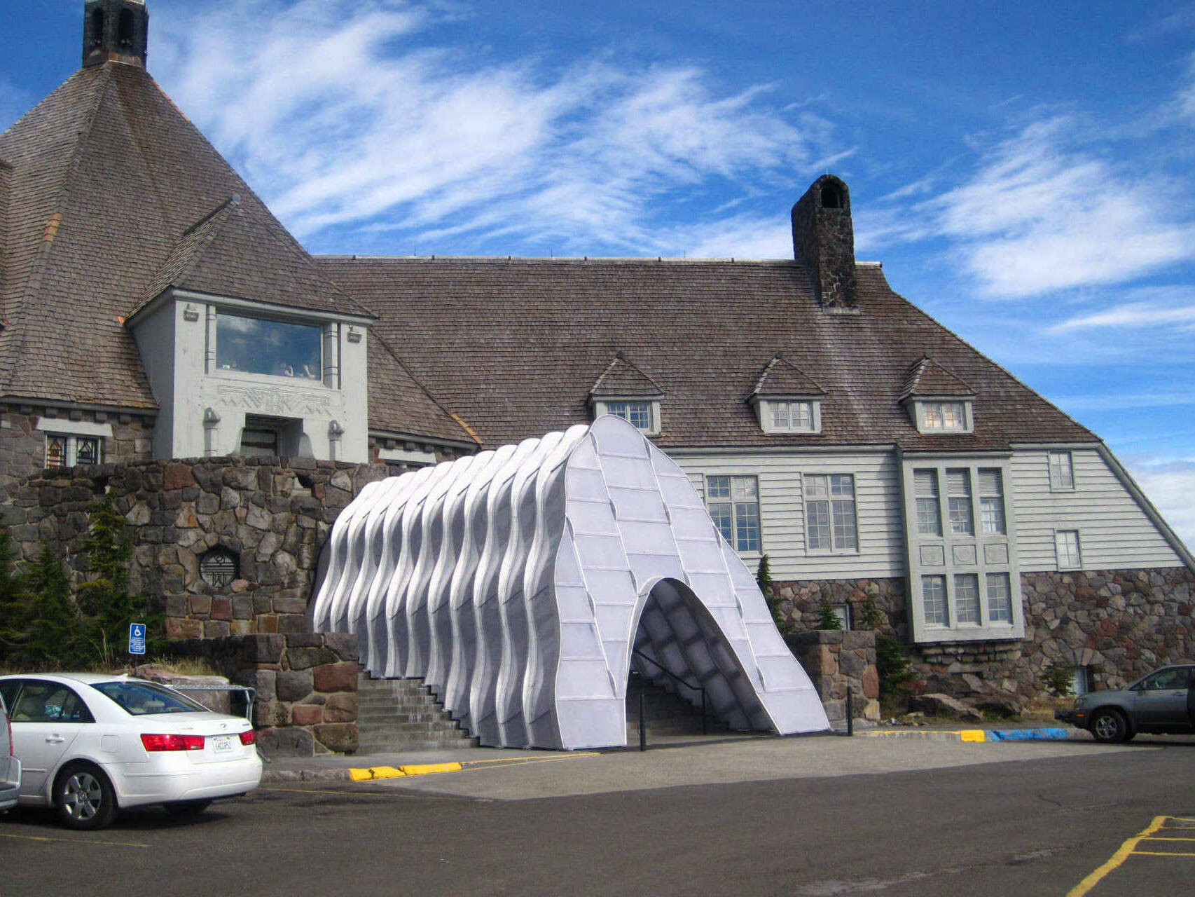 Winter Entrance installed in the early fall , waiting for the Cascade Mountains Snowfall