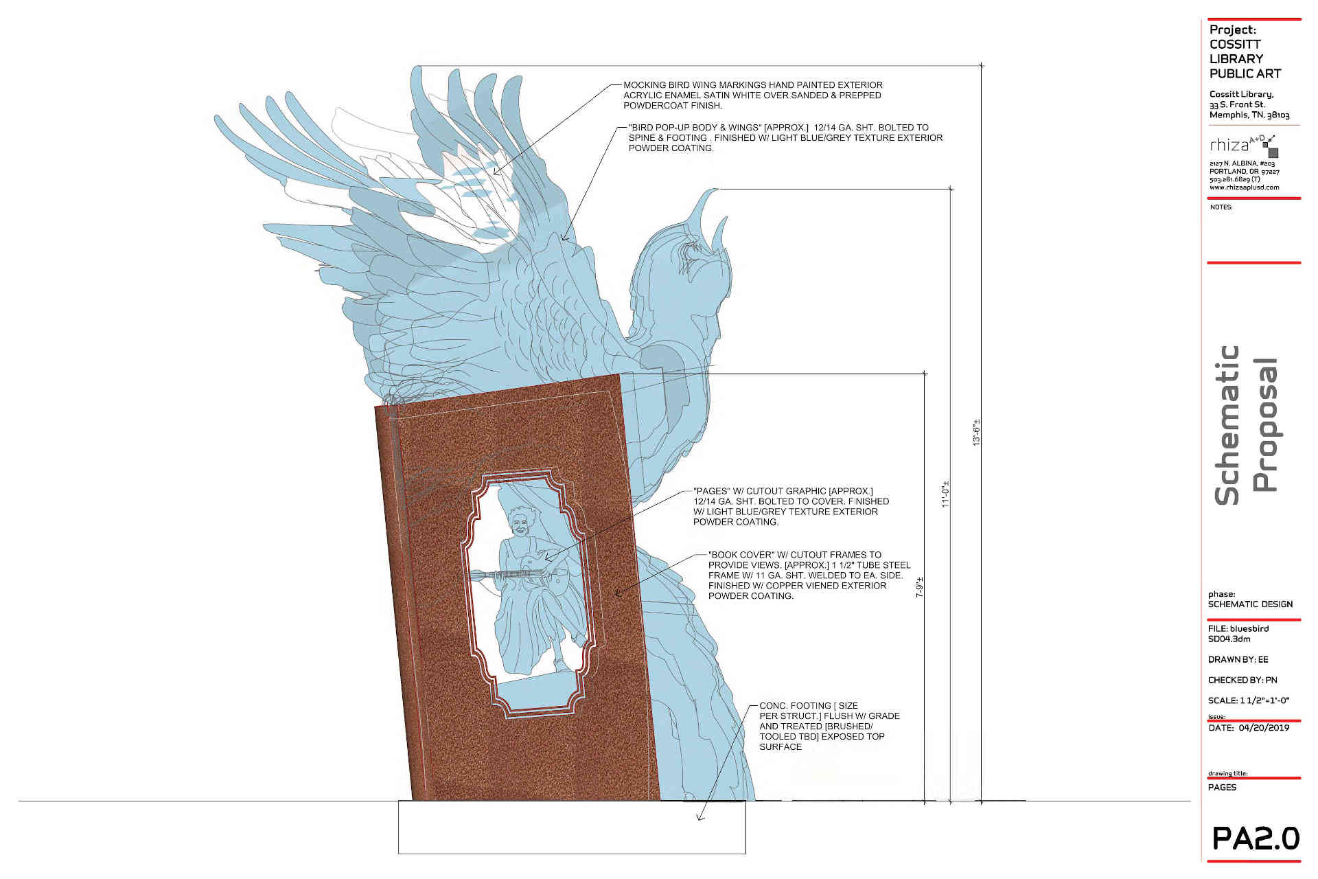 Cossitt Library Public Artwork Schematic Design