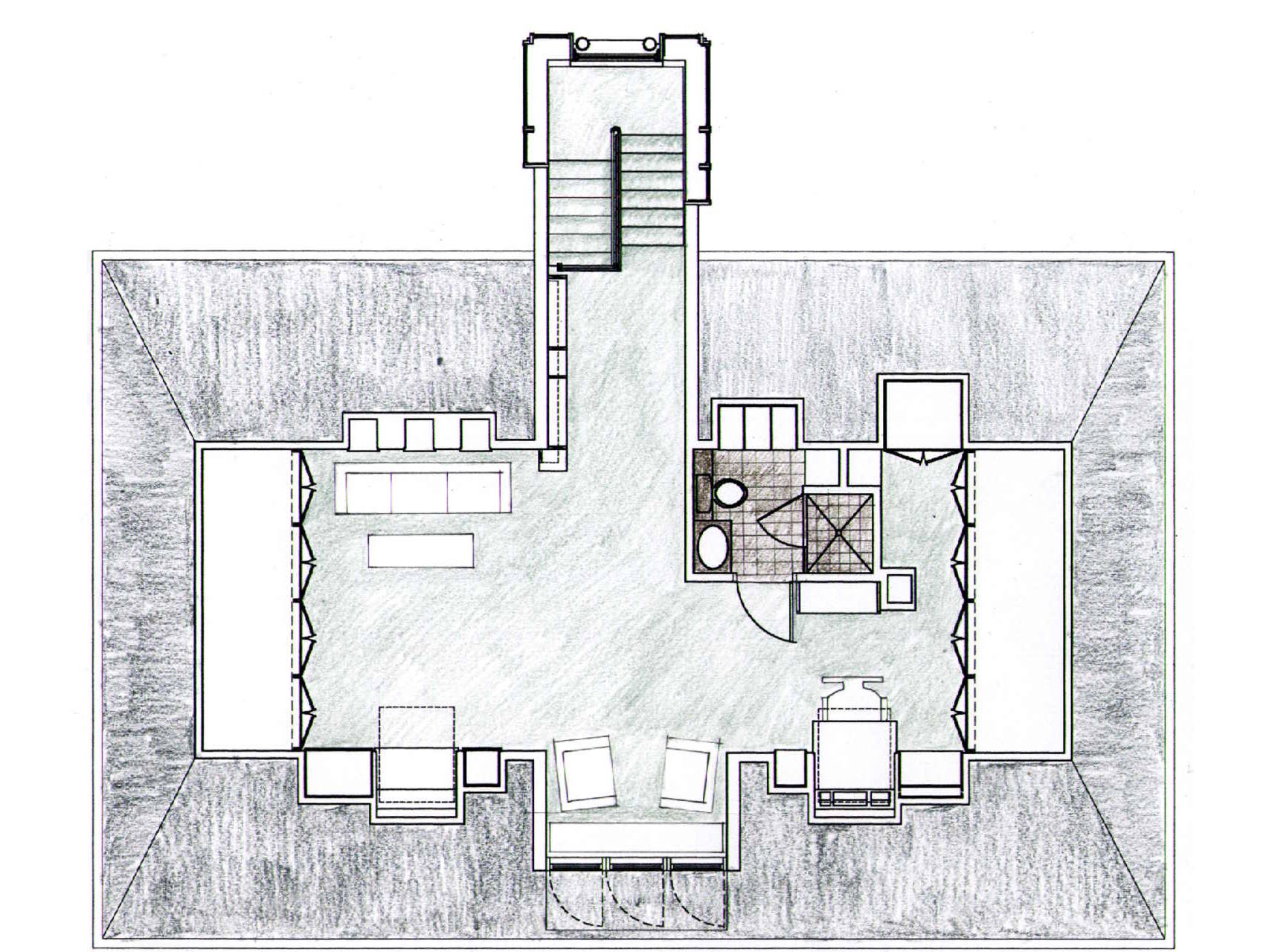 Plan of attic renovation and stair addition