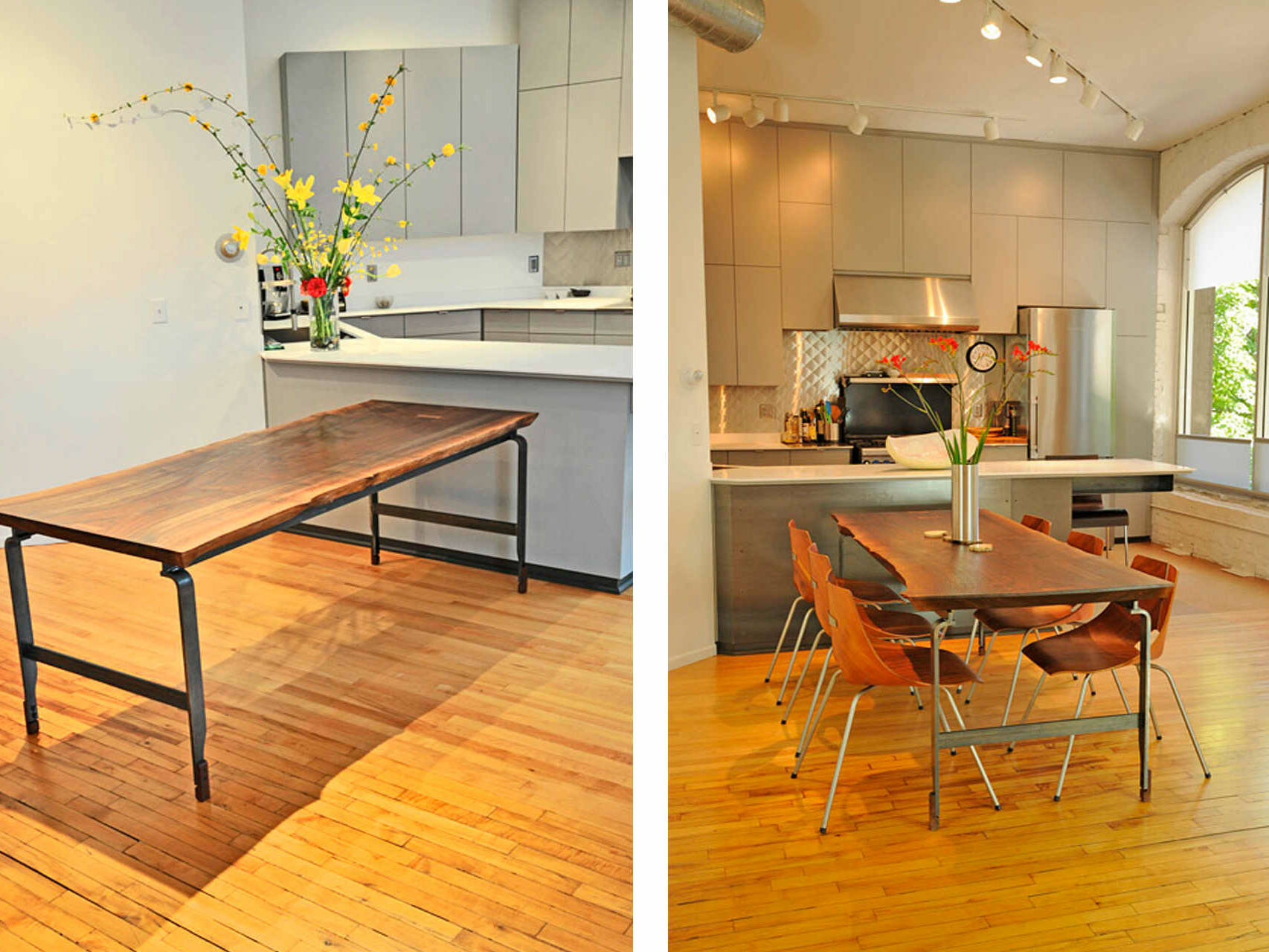 Kitchen with extended dining area