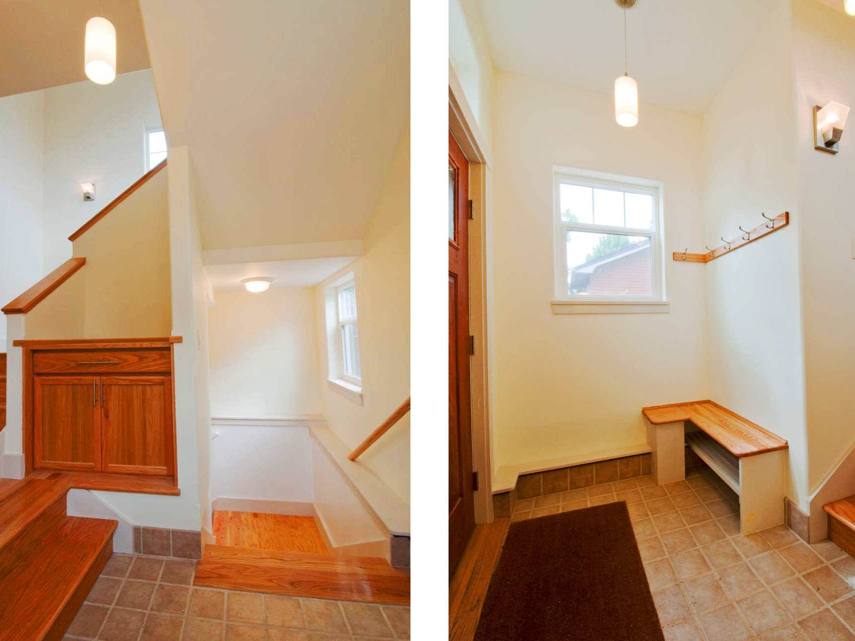 Stair to basement and second floor , mudroom