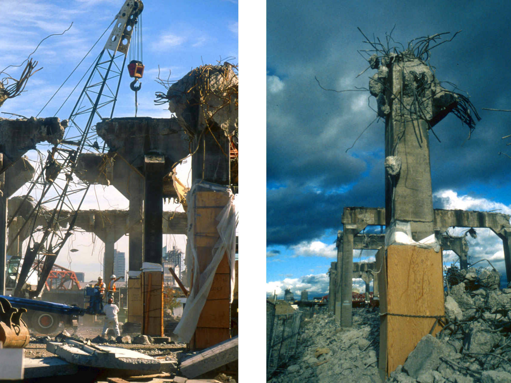 Stefopuolos Square - salvaging Tom's painted columns