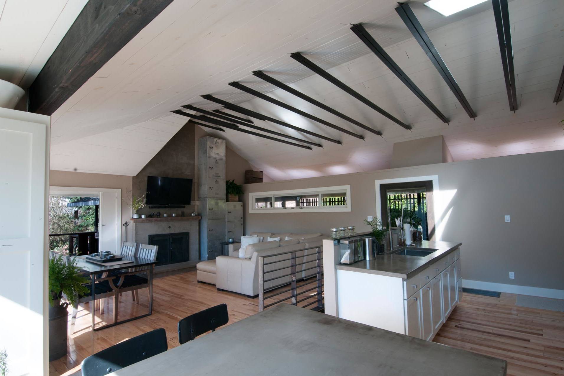 Mid-Century ranch renovation designed and engineered by rhiza A+D view from Nook