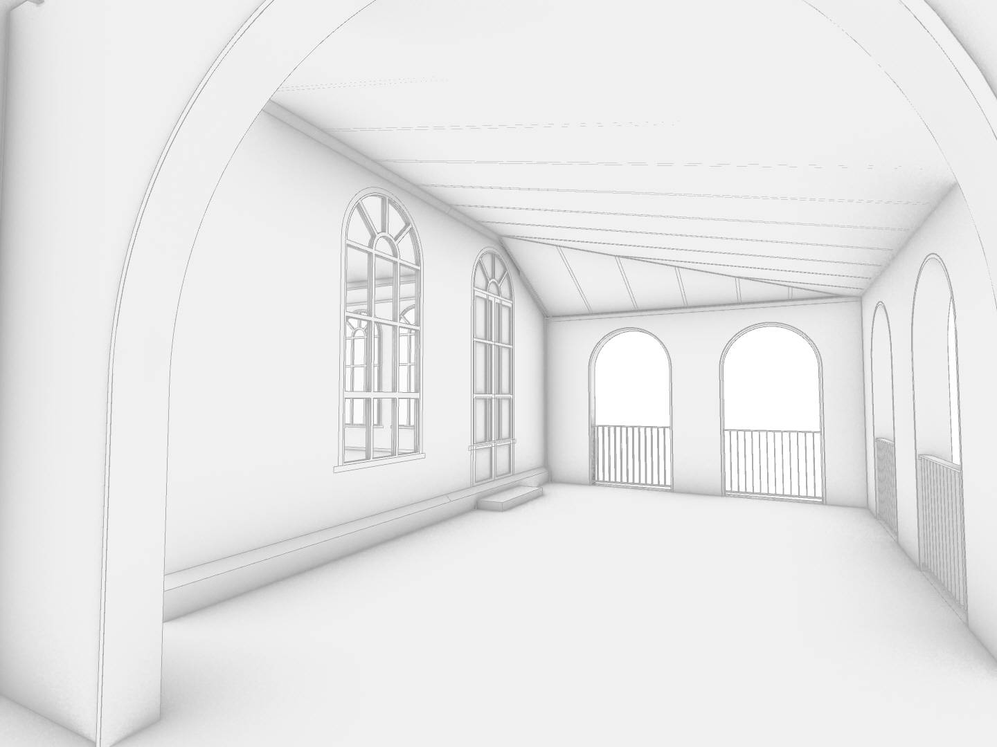 Shade Room Addition Entry looking South
