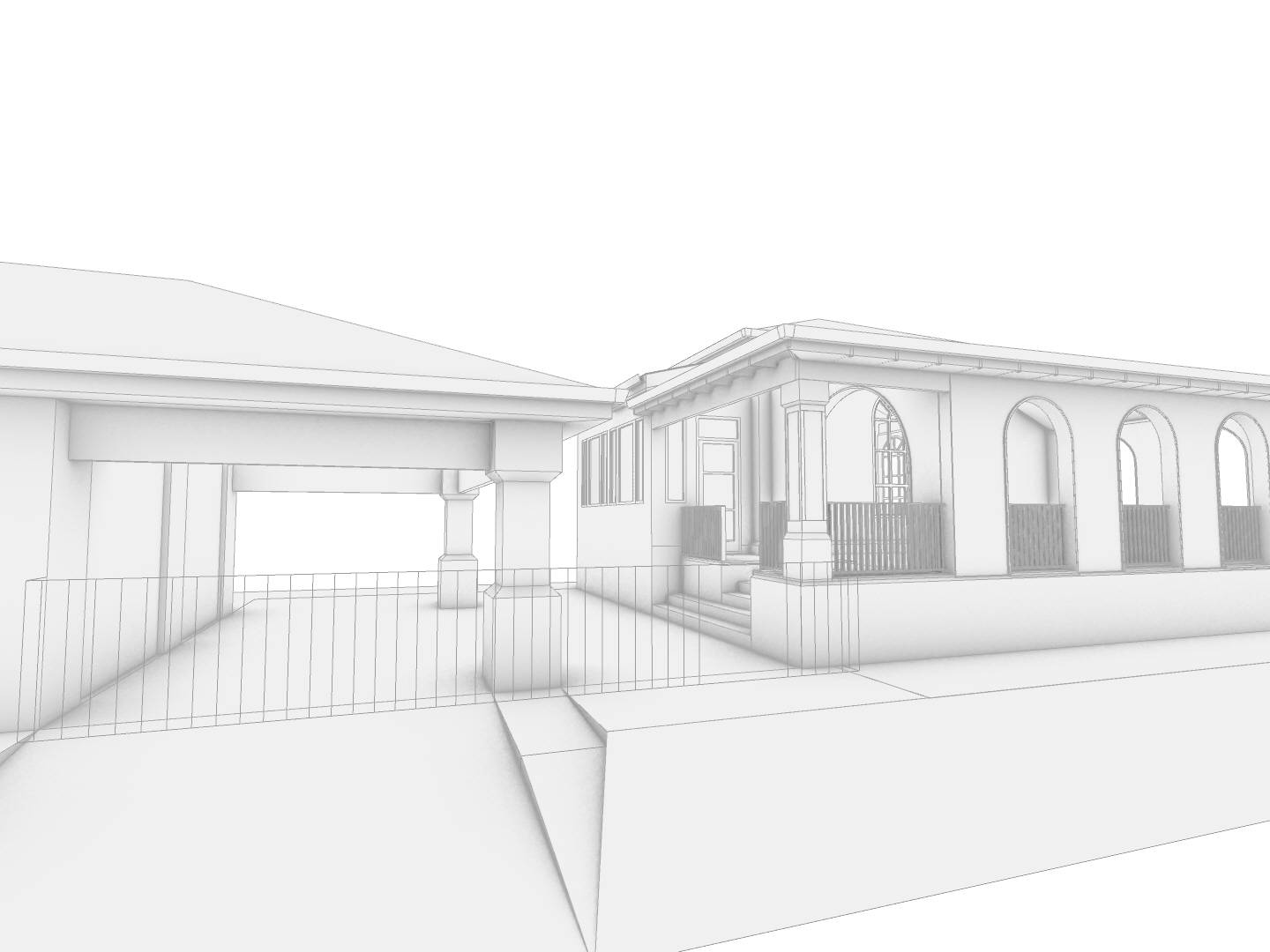 Shade Room Addition Street driveway Entry
